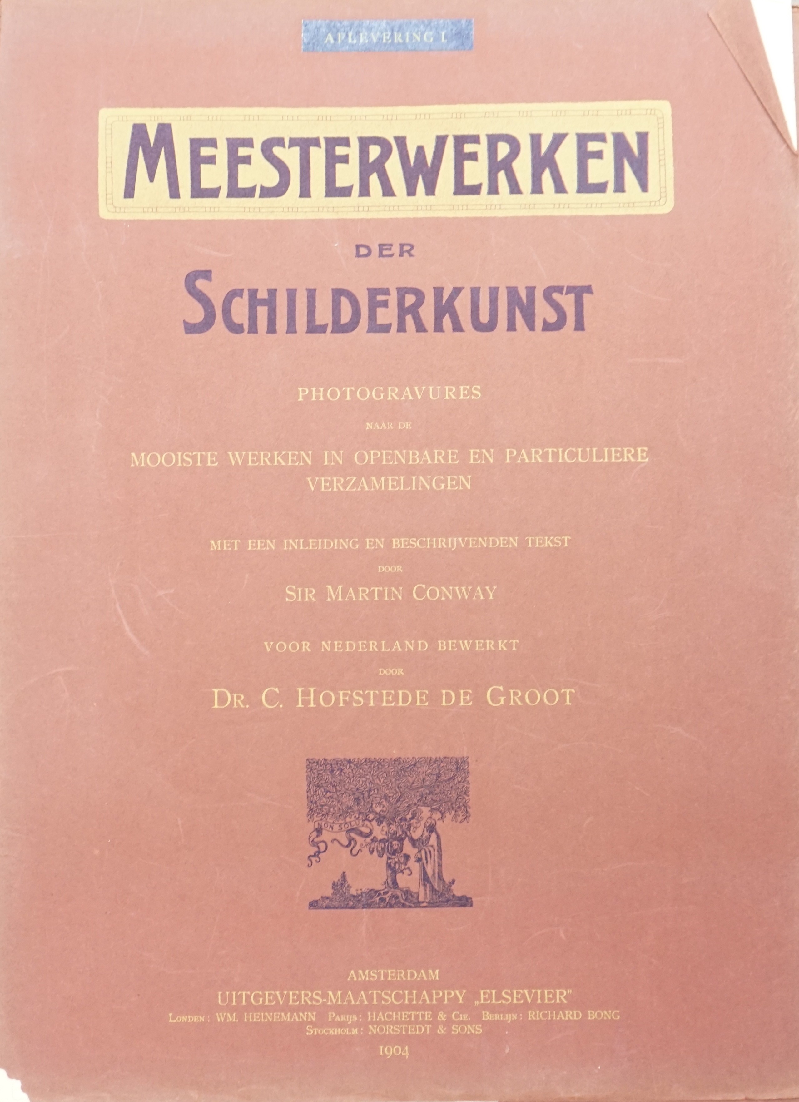 Conway, Sir Martin and Hofstede de Groot, Dr. C. Meesterwerken der Schilderkunst....63 (ex.72) loose photogravure plates with descriptive sheet to each, in 24 printed wrappers contained in a gilt-lettered cloth portfolio